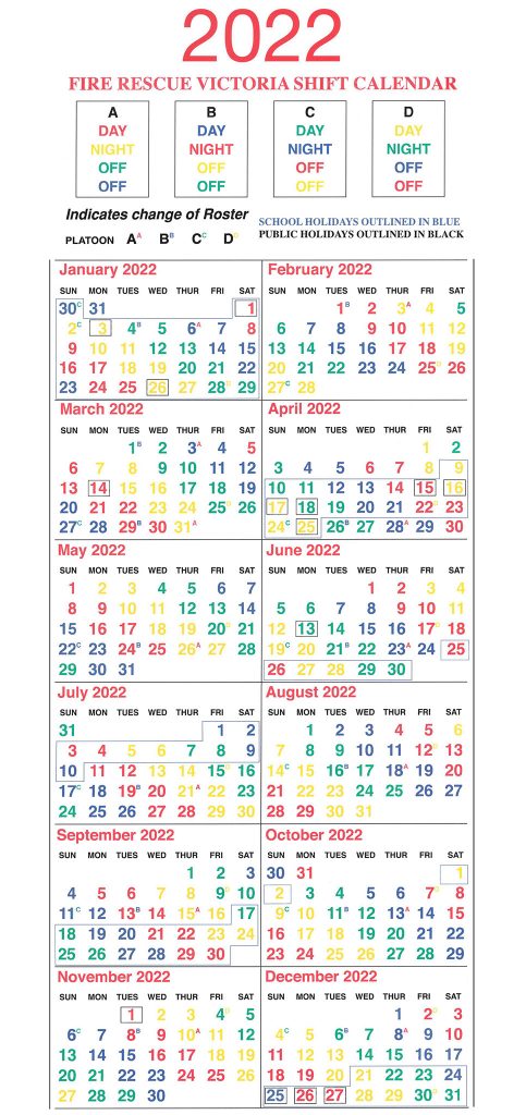Shift Calendar 2022 Shift Calendars – Ufu Victoria